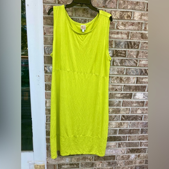 3X Lime Green Casual Summer Midi Dress - Picture 5 of 10